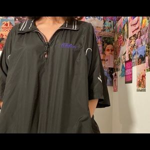 Short sleeved black quarter zip windbreaker